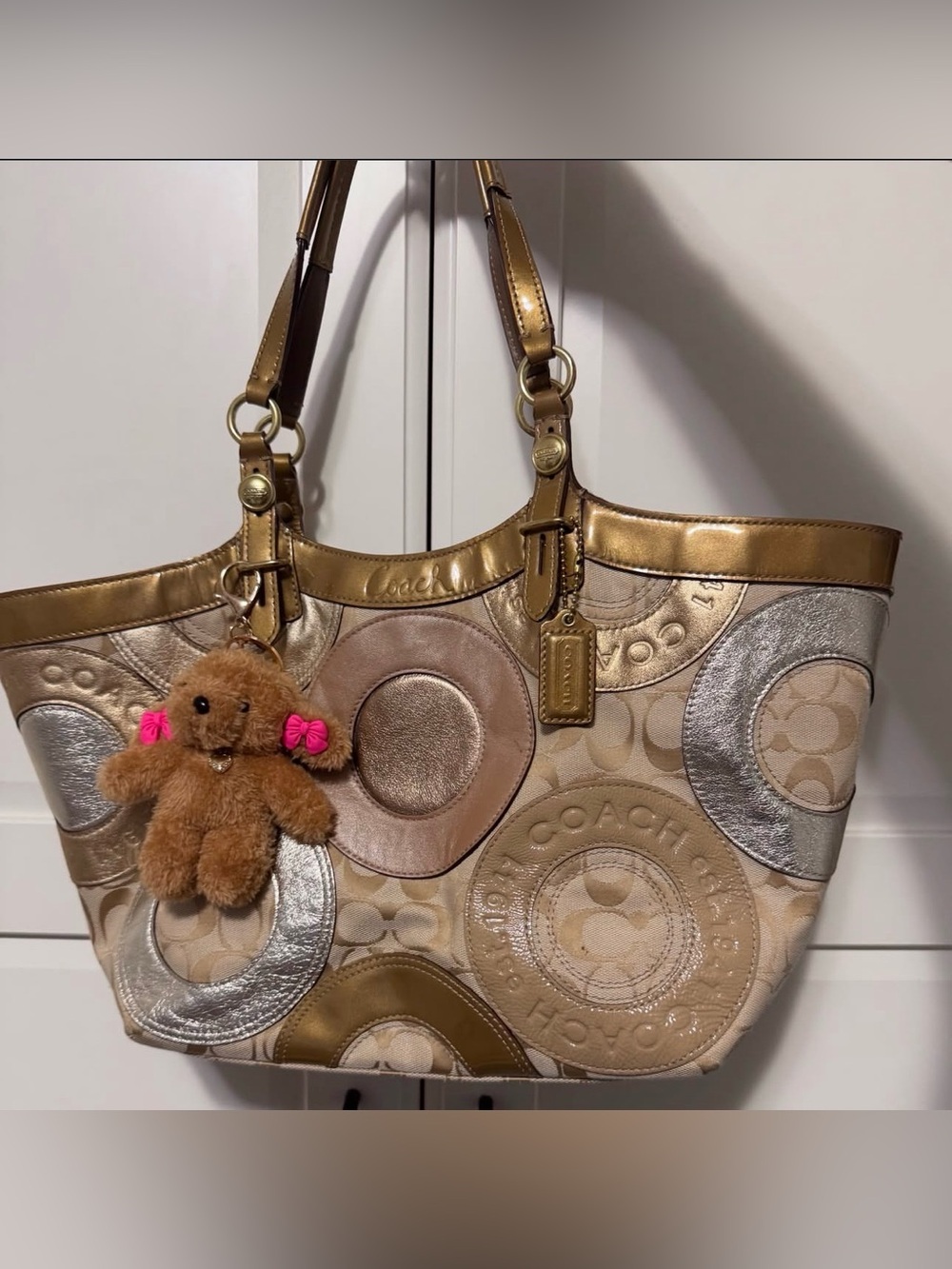 Vintage coach patchwork tote